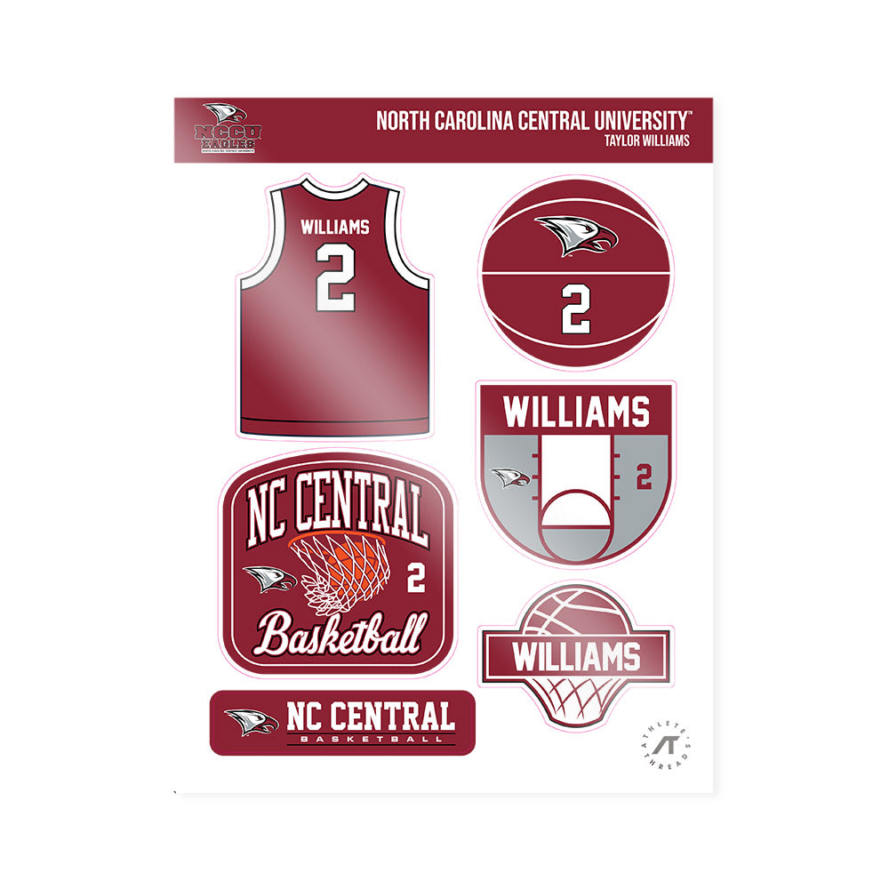 NCCU - NCAA Women's Basketball : Taylor Williams - Sticker Sheet-0