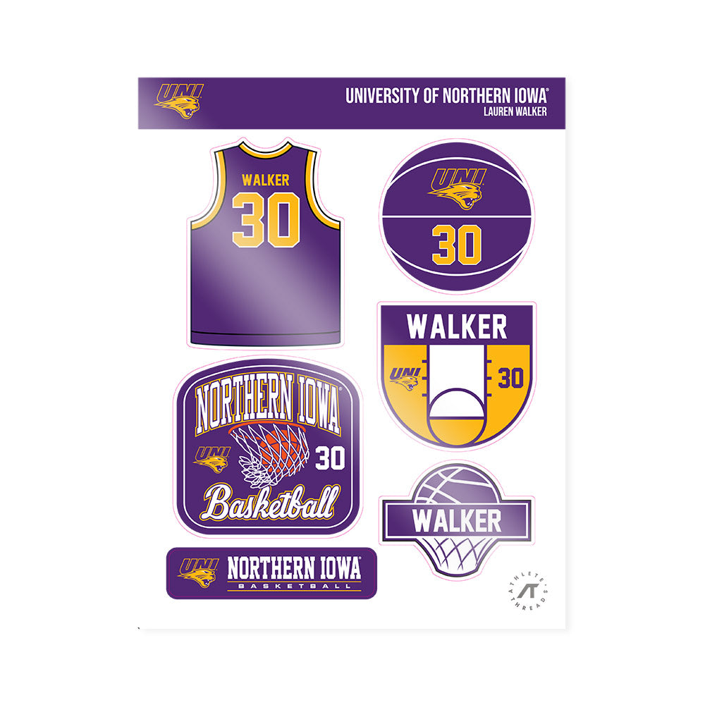 Northern Iowa - NCAA Women's Basketball : Lauren Walker - Sticker Sheet-0