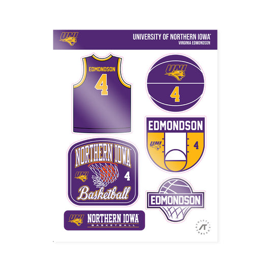 Northern Iowa - NCAA Women's Basketball : Virginia Edmondson - Sticker Sheet-0