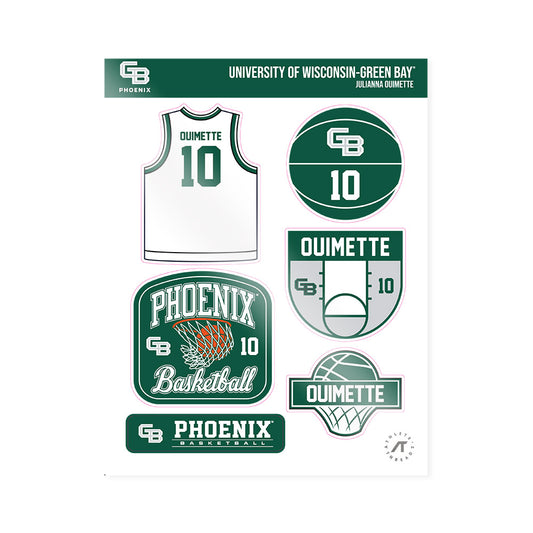 UW Green Bay - NCAA Women's Basketball : Julianna Ouimette - Sticker Sheet-0