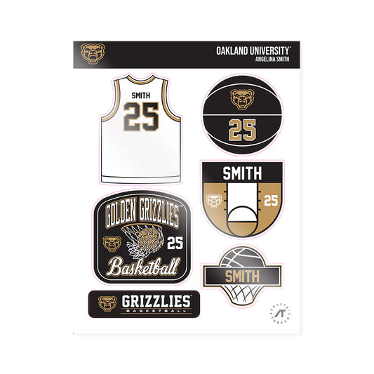 Oakland - NCAA Women's Basketball : Angelina Smith - Sticker Sheet-0