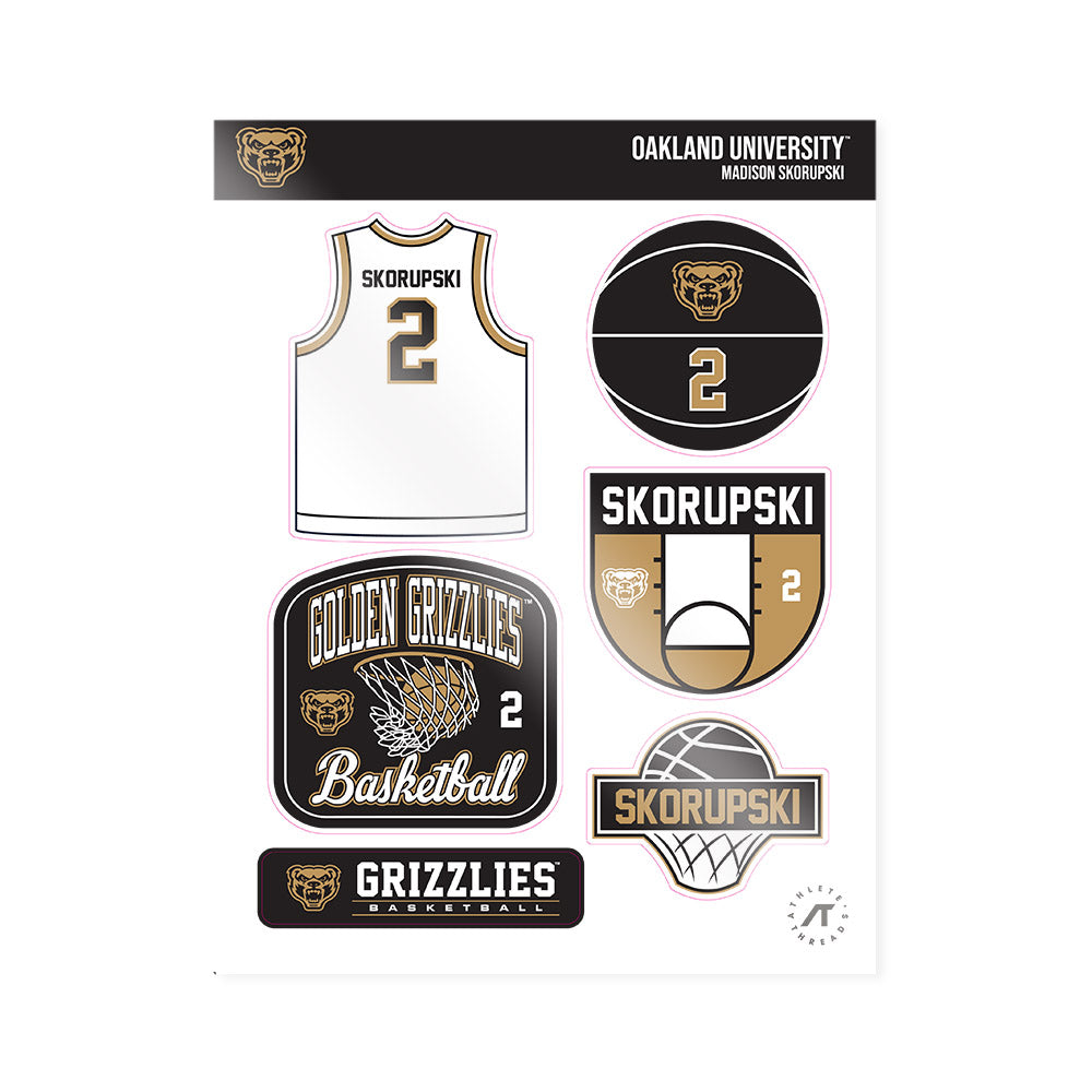 Oakland - NCAA Women's Basketball : Madison Skorupski - Sticker Sheet-0