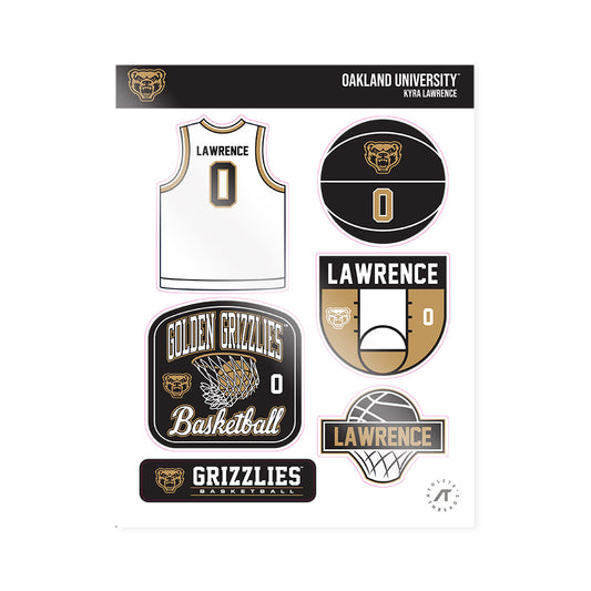 Oakland - NCAA Women's Basketball : Kyra Lawrence - Sticker Sheet-0