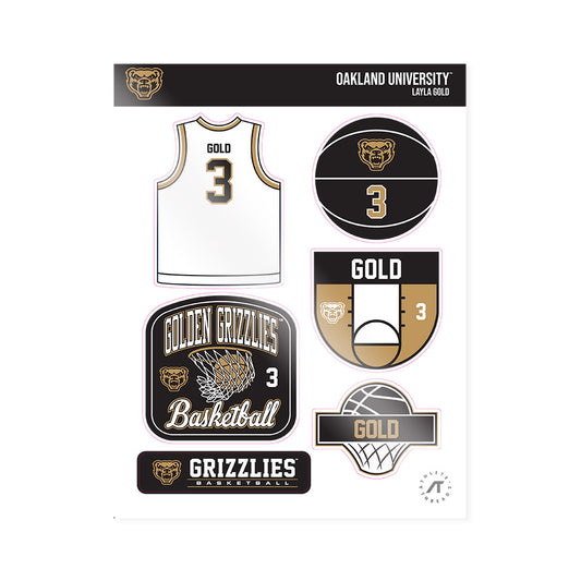 Oakland - NCAA Women's Basketball : Layla Gold - Sticker Sheet-0