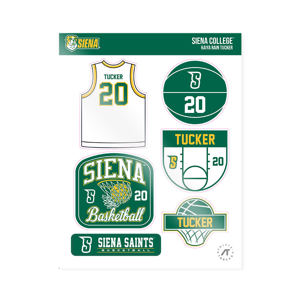 Siena - NCAA Women's Basketball : Kaiya Rain Tucker - Sticker Sheet-0