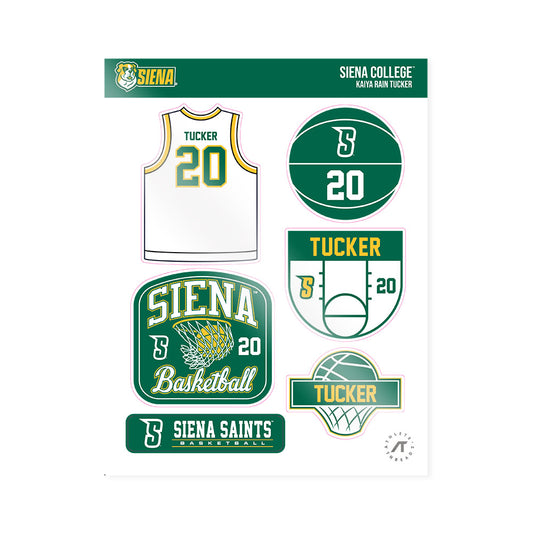 Siena - NCAA Women's Basketball : Kaiya Rain Tucker - Sticker Sheet-0