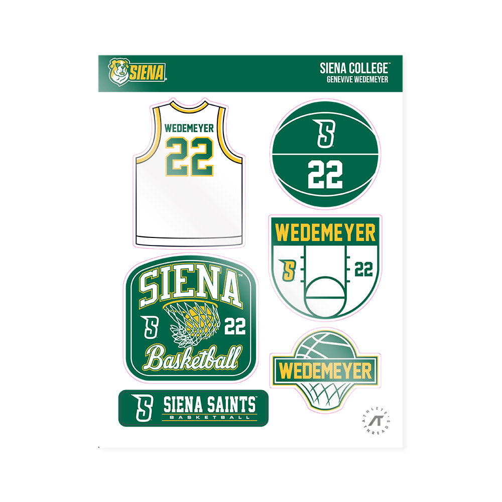 Siena - NCAA Women's Basketball : Genevive Wedemeyer - Sticker Sheet-0