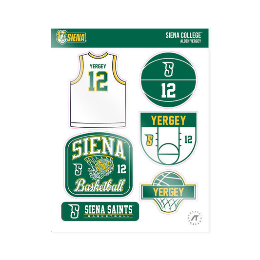 Siena - NCAA Women's Basketball : Alden Yergey - Sticker Sheet-0
