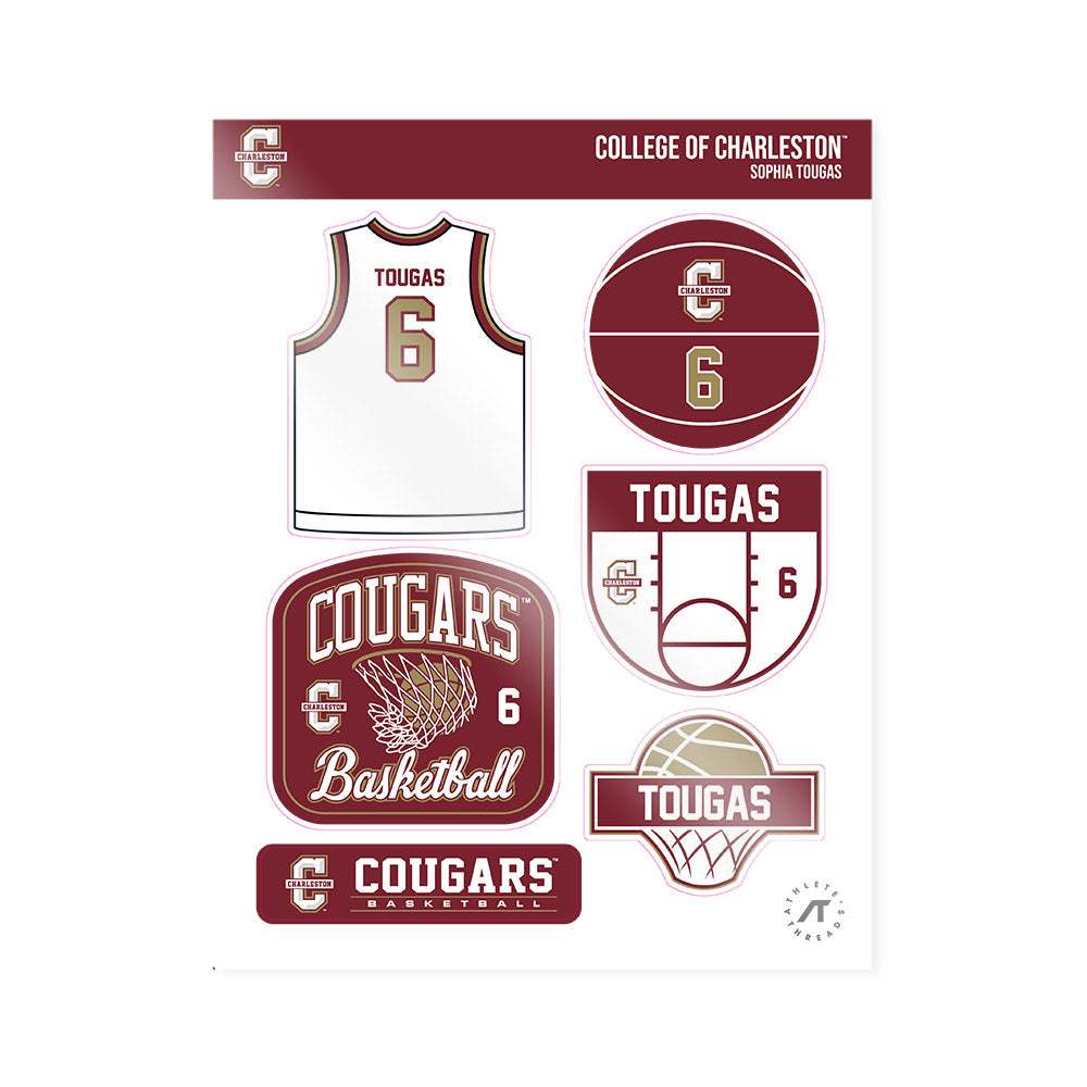 Charleston - NCAA Women's Basketball : Sophia Tougas - Sticker Sheet-0