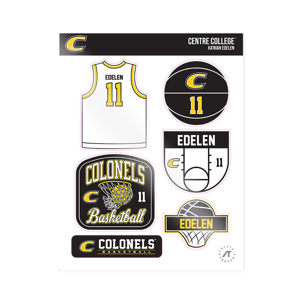 Centre College - NCAA Women's Basketball : Ka'Niah Edelen - Sticker Sheet-0