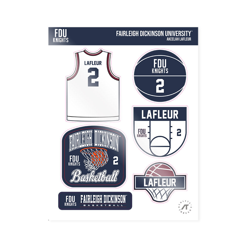 FDU - NCAA Women's Basketball : Akeelah Lafleur - Sticker Sheet-0