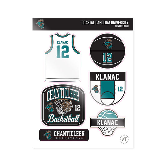 Coastal Carolina - NCAA Women's Basketball : Olivia Klanac - Sticker Sheet-0