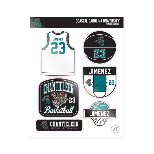 Coastal Carolina - NCAA Women's Basketball : DYanis Jimenez - Sticker Sheet-0