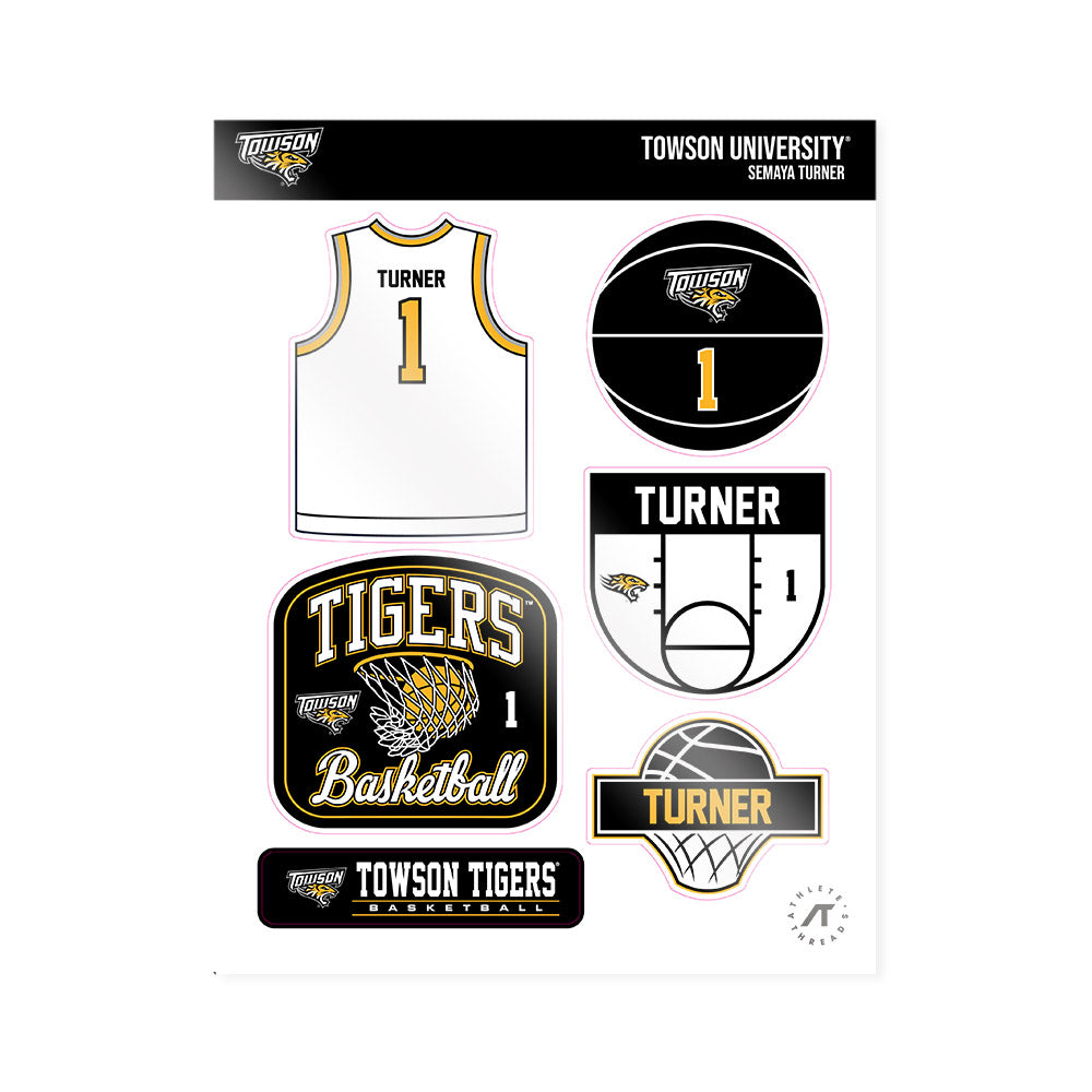 Towson - NCAA Women's Basketball : Semaya Turner - Sticker Sheet-0