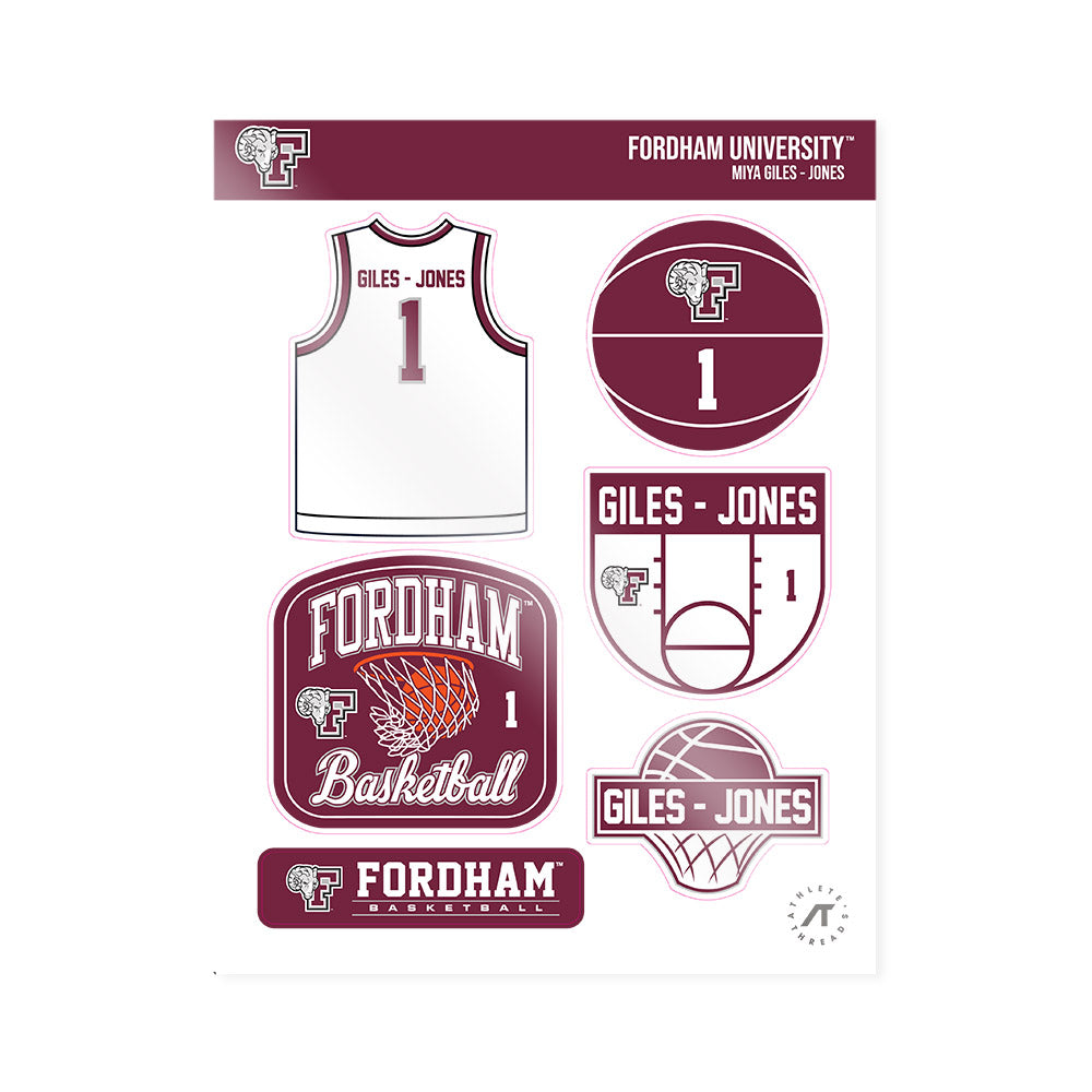 Fordham - NCAA Women's Basketball : Miya Giles - Jones - Sticker Sheet-0