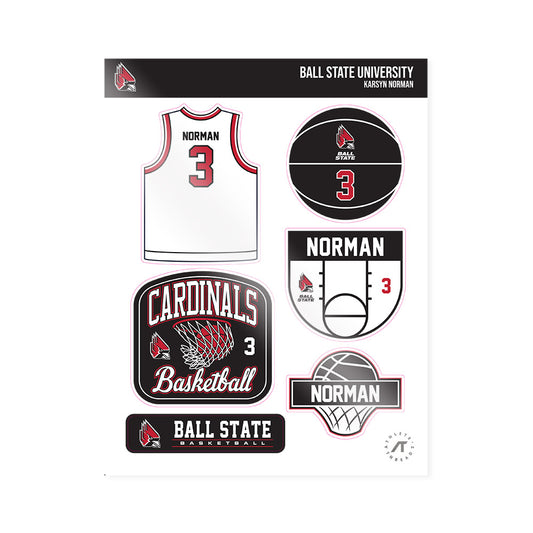 Ball State - NCAA Women's Basketball : Karsyn Norman - Sticker Sheet-0