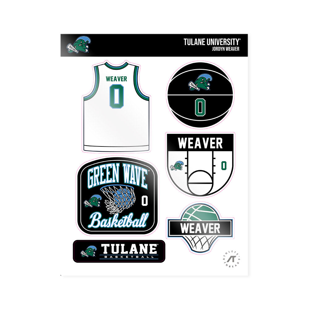 Tulane - NCAA Women's Basketball : Jordyn Weaver - Sticker Sheet-0
