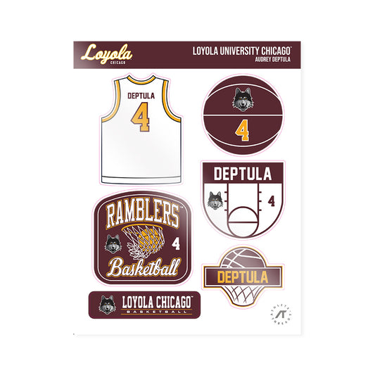 Loyola - NCAA Women's Basketball : Audrey Deptula - Sticker Sheet-0