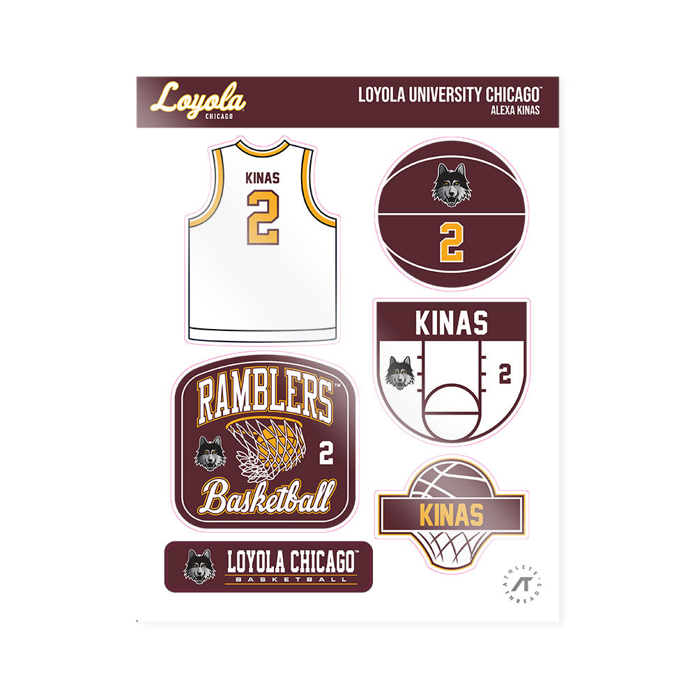 Loyola - NCAA Women's Basketball : Alexa Kinas - Sticker Sheet-0