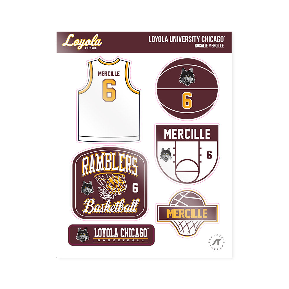 Loyola - NCAA Women's Basketball : Rosalie Mercille - Sticker Sheet-0