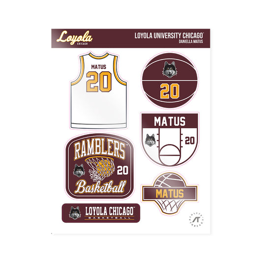 Loyola - NCAA Women's Basketball : Daniella Matus - Sticker Sheet-0