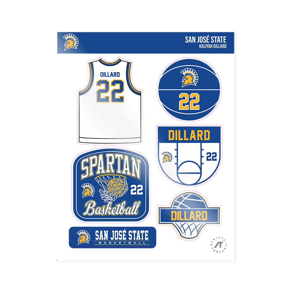 SJSU - NCAA Women's Basketball : Kaliyah Dillard - Sticker Sheet-0