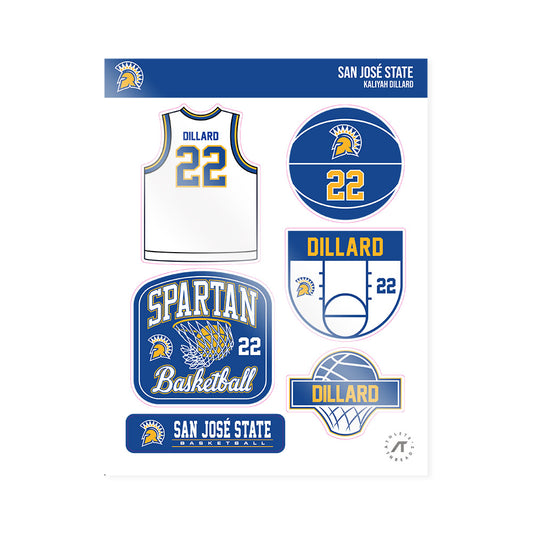 SJSU - NCAA Women's Basketball : Kaliyah Dillard - Sticker Sheet-0