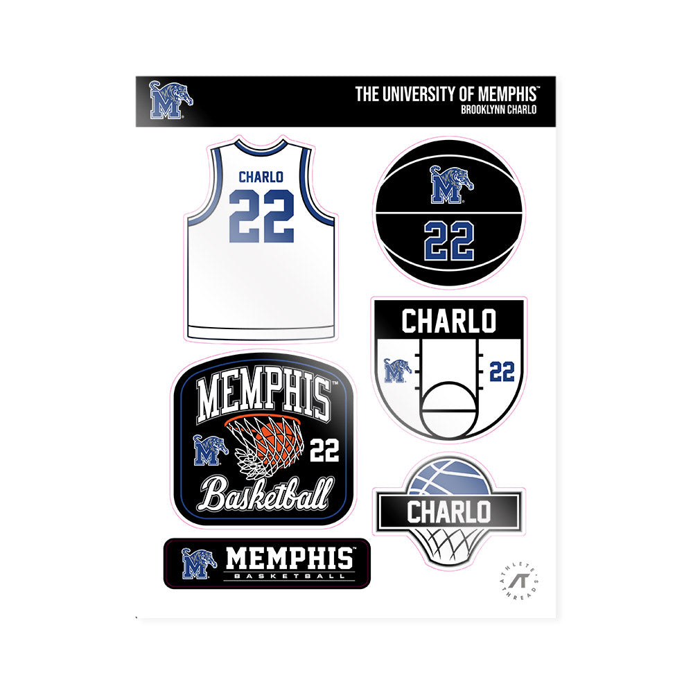 Memphis - NCAA Women's Basketball : Brooklynn Charlo - Sticker Sheet-0
