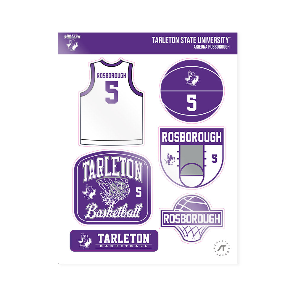 Tarleton State - NCAA Women's Basketball : Arieona Rosborough - Sticker Sheet-0