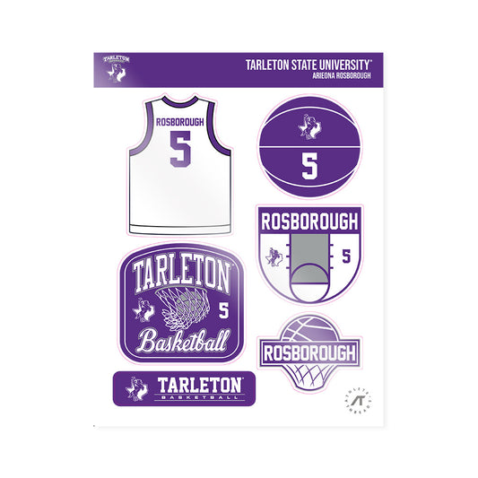 Tarleton State - NCAA Women's Basketball : Arieona Rosborough - Sticker Sheet-0