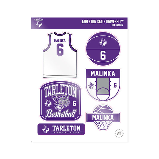 Tarleton State - NCAA Women's Basketball : Luka Malinka - Sticker Sheet-0