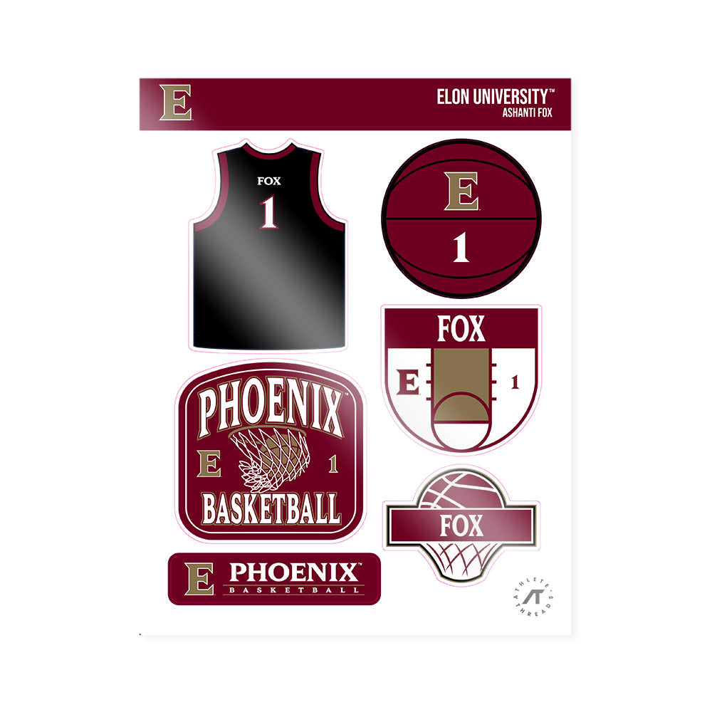 Elon - NCAA Women's Basketball : Ashanti Fox - Sticker Sheet-0