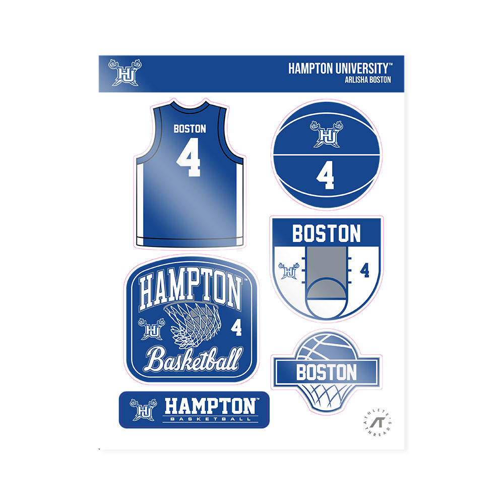 Hampton - NCAA Women's Basketball : Arlisha Boston - Sticker Sheet-0