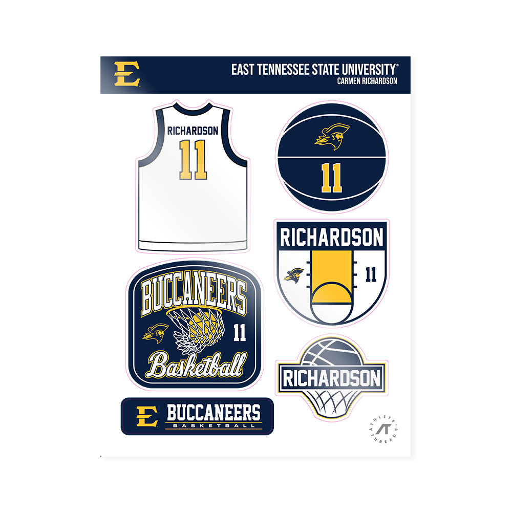 East Tennessee State - NCAA Women's Basketball : Carmen Richardson - Sticker Sheet-0