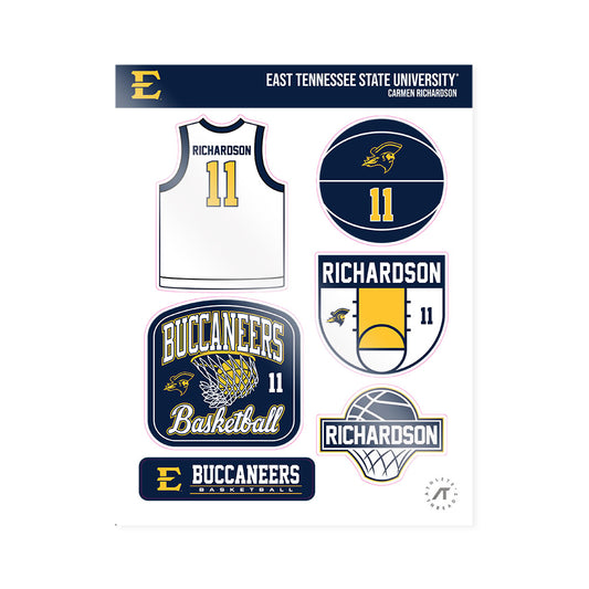 East Tennessee State - NCAA Women's Basketball : Carmen Richardson - Sticker Sheet-0