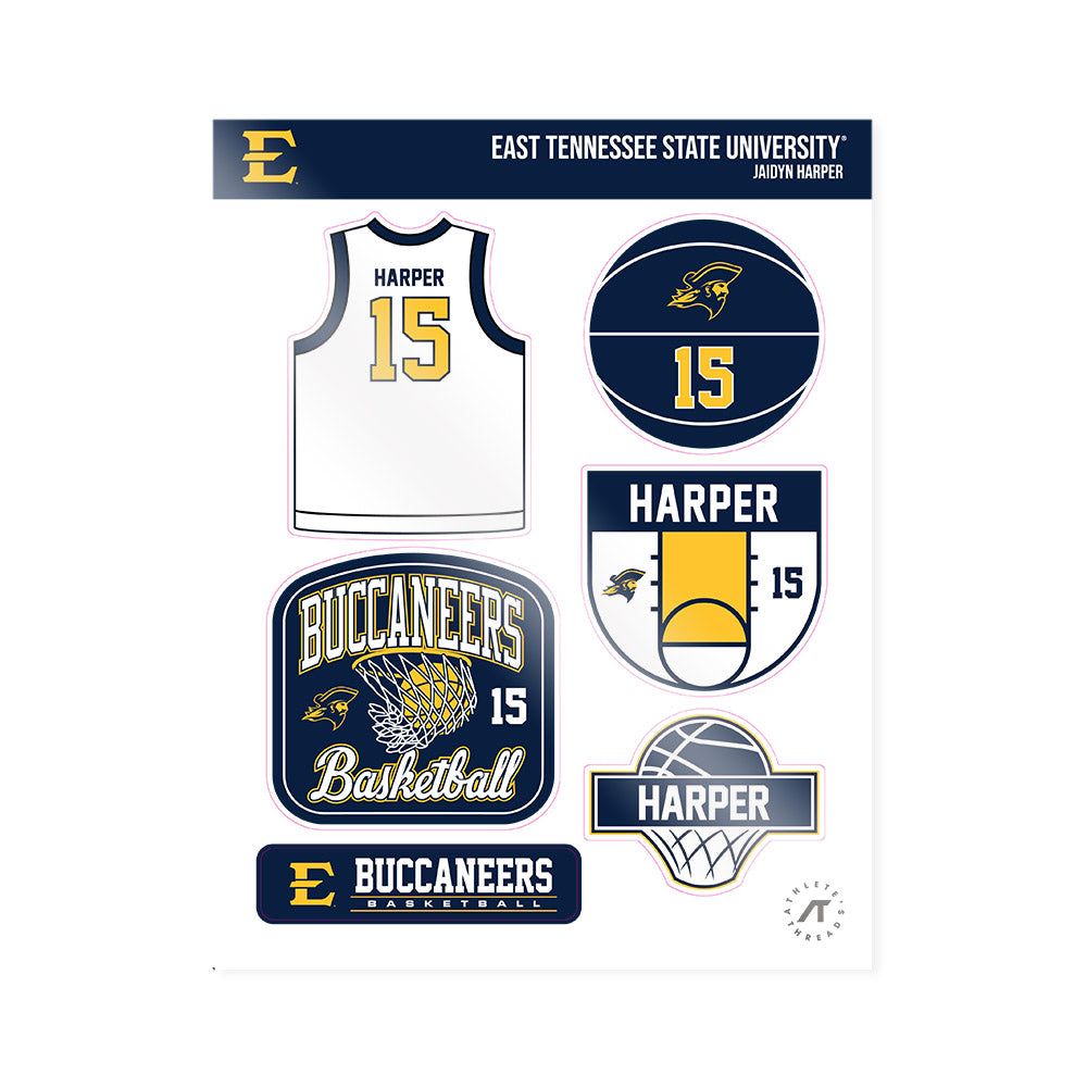 East Tennessee State - NCAA Women's Basketball : Jaidyn Harper - Sticker Sheet-0