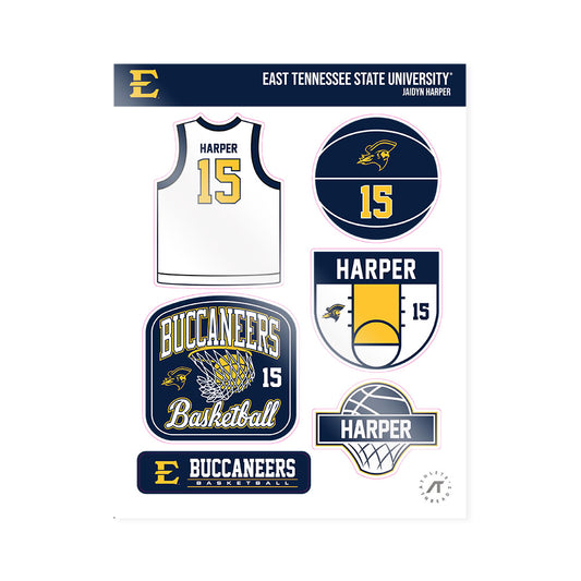 East Tennessee State - NCAA Women's Basketball : Jaidyn Harper - Sticker Sheet-0