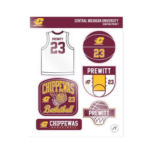 Central Michigan - NCAA Women's Basketball : Demetria Prewitt - Sticker Sheet-0
