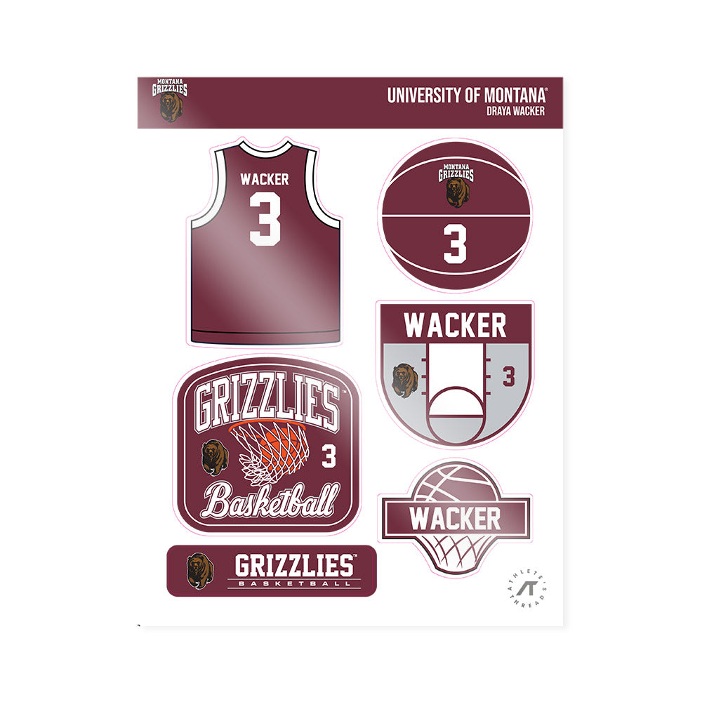 Montana - NCAA Women's Basketball : Draya Wacker - Sticker Sheet-0