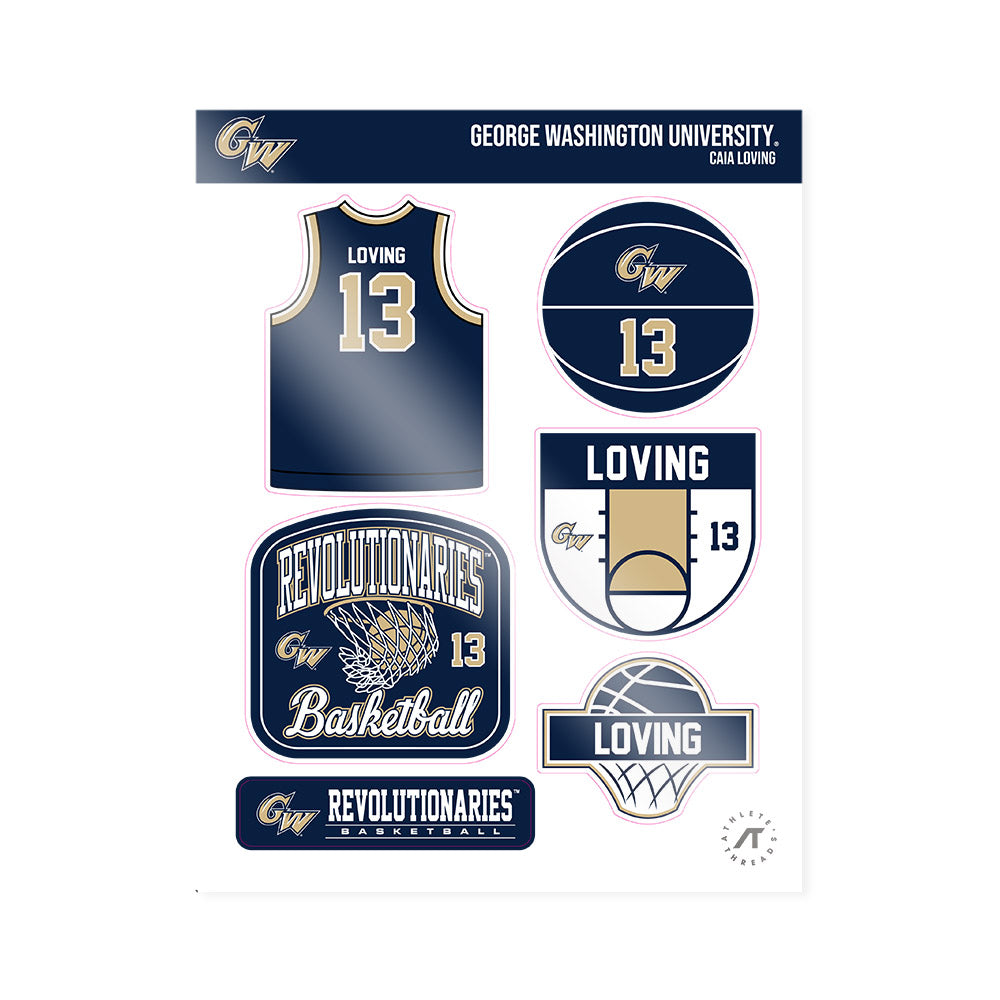 GWU - NCAA Women's Basketball : Caia Loving - Sticker Sheet-0