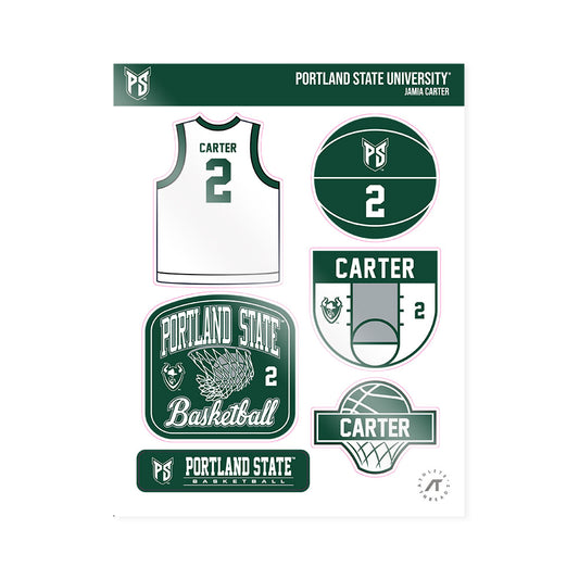 Portland State - NCAA Women's Basketball : Jamia Carter - Sticker Sheet-0
