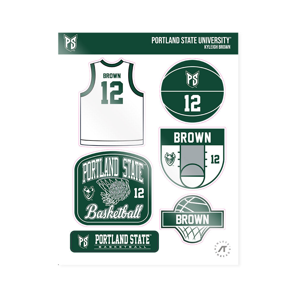 Portland State - NCAA Women's Basketball : Kyleigh Brown - Sticker Sheet-0