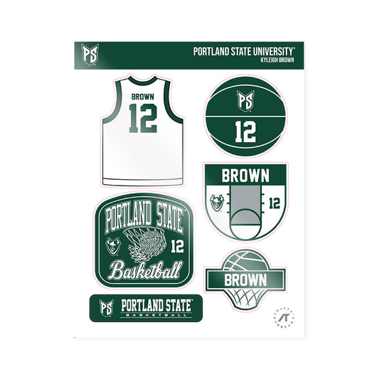 Portland State - NCAA Women's Basketball : Kyleigh Brown - Sticker Sheet-0