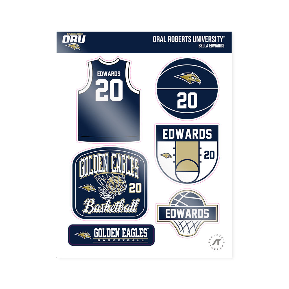 Oral Roberts - NCAA Women's Basketball : Bella Edwards - Sticker Sheet-0