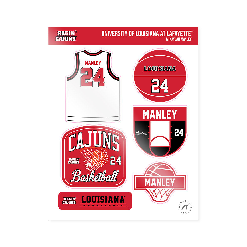 Louisiana - NCAA Women's Basketball : Mikaylah Manley - Sticker Sheet-0
