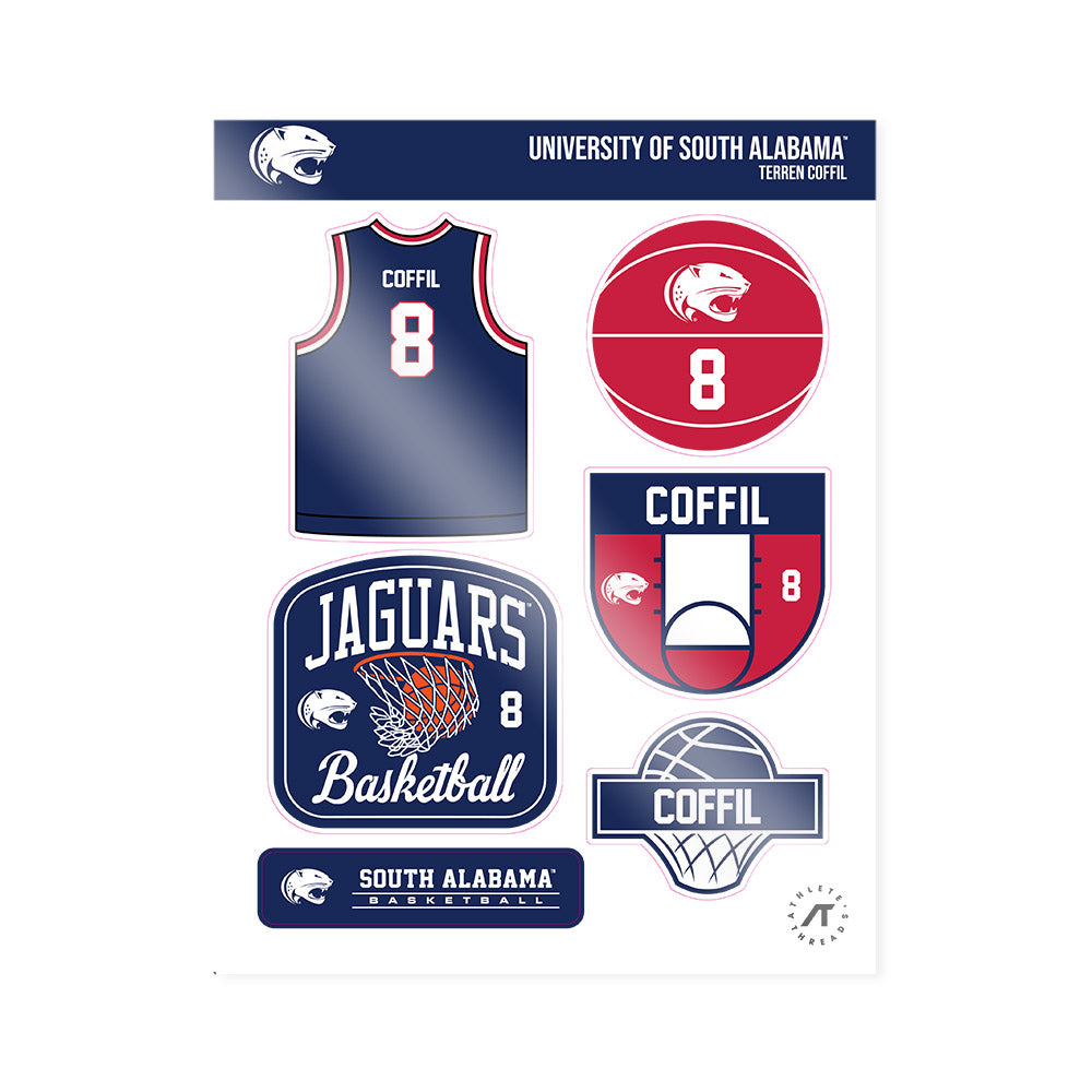 South Alabama - NCAA Women's Basketball : Terren Coffil - Sticker Sheet-0