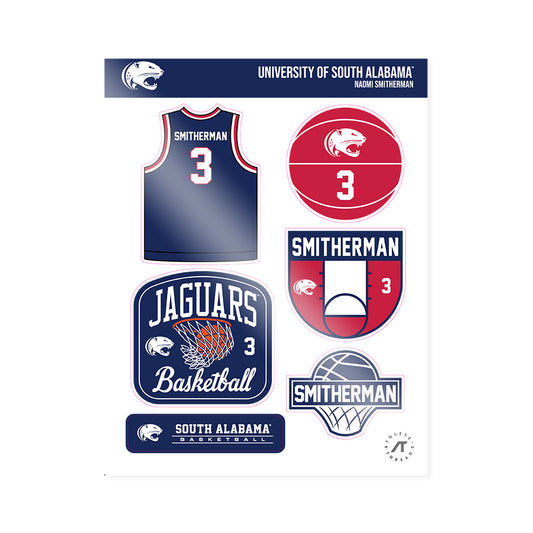 South Alabama - NCAA Women's Basketball : Naomi Smitherman - Sticker Sheet-0