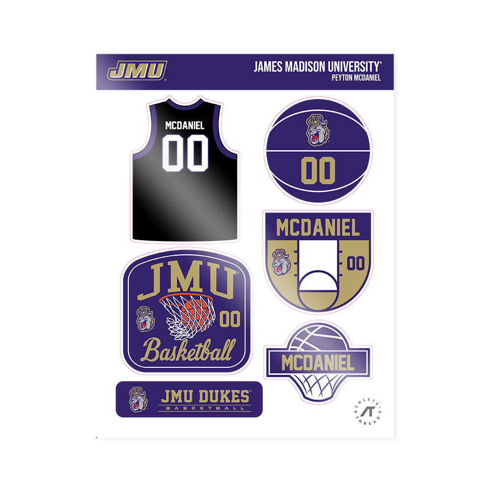 JMU - NCAA Women's Basketball : Peyton McDaniel - Sticker Sheet-0