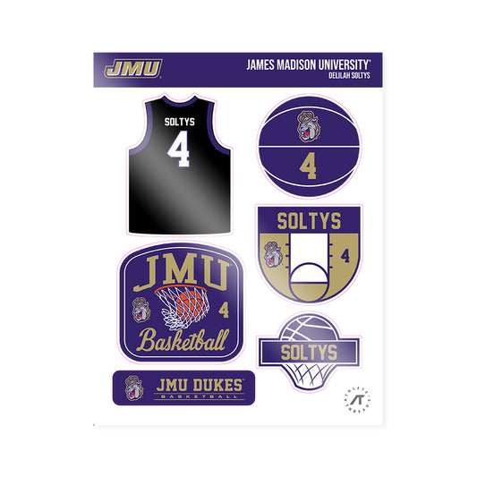 JMU - NCAA Women's Basketball : Delilah Soltys - Sticker Sheet-0