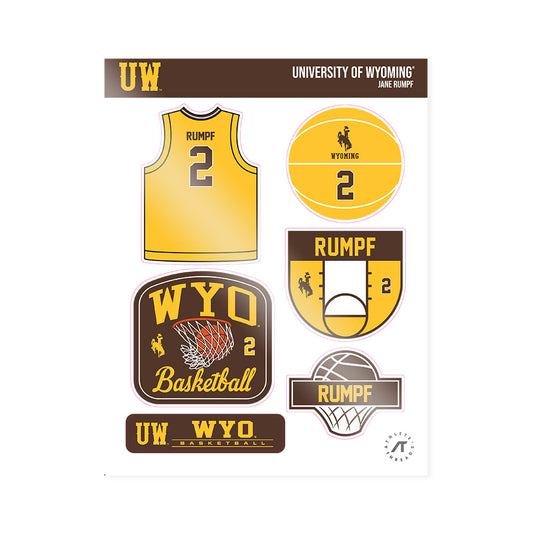 Wyoming - NCAA Women's Basketball : Jane Rumpf - Sticker Sheet-0